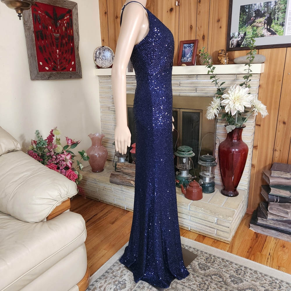 Stunner Boutique Liana Sequin Gown - Navy Blue (L) - Picture 4 of 11